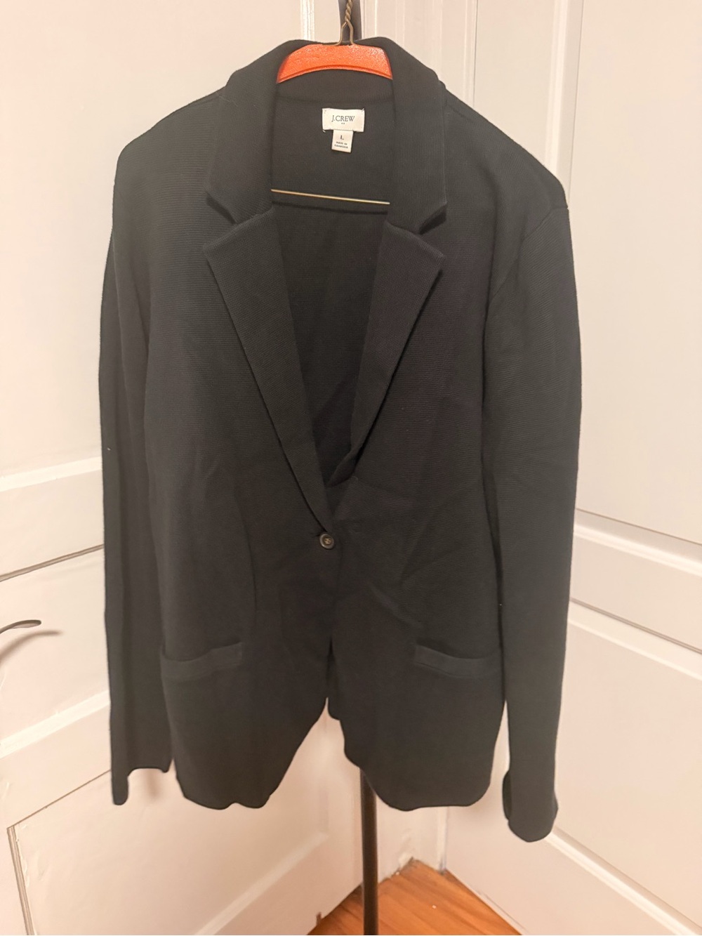 J. Crew Women's Black Cotton Single-Button Blazer